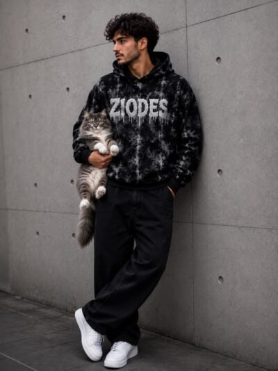 12 ZIODES Black Hoddie Printing